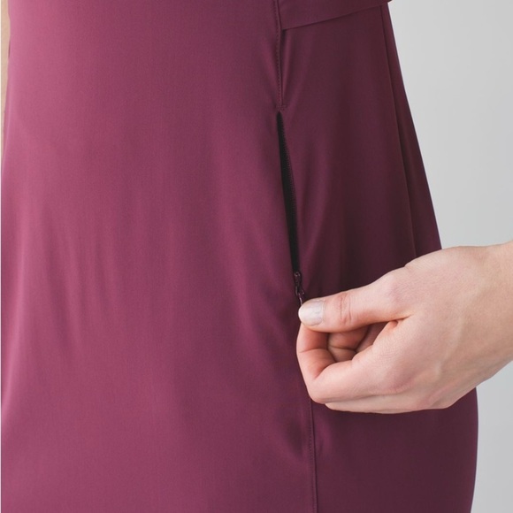 Lululemon Athletica & Go Endeavor Short Sleeve Dress Red Grape 4 - Picture 3 of 12